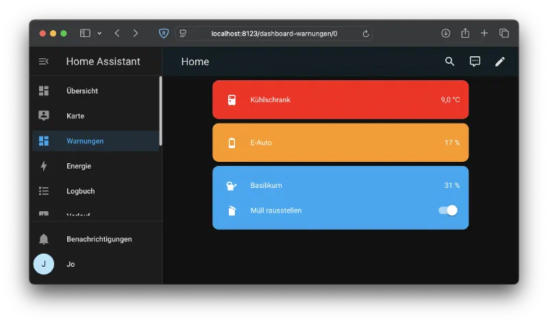 Fehler & Warnungen im Home Assistant Dashboard anzeigen